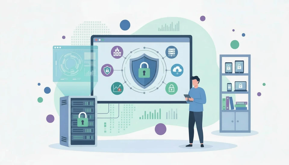 Homme d'affaires en costume pointant vers une icône de cadenas de sécurité au centre d'un réseau interconnecté